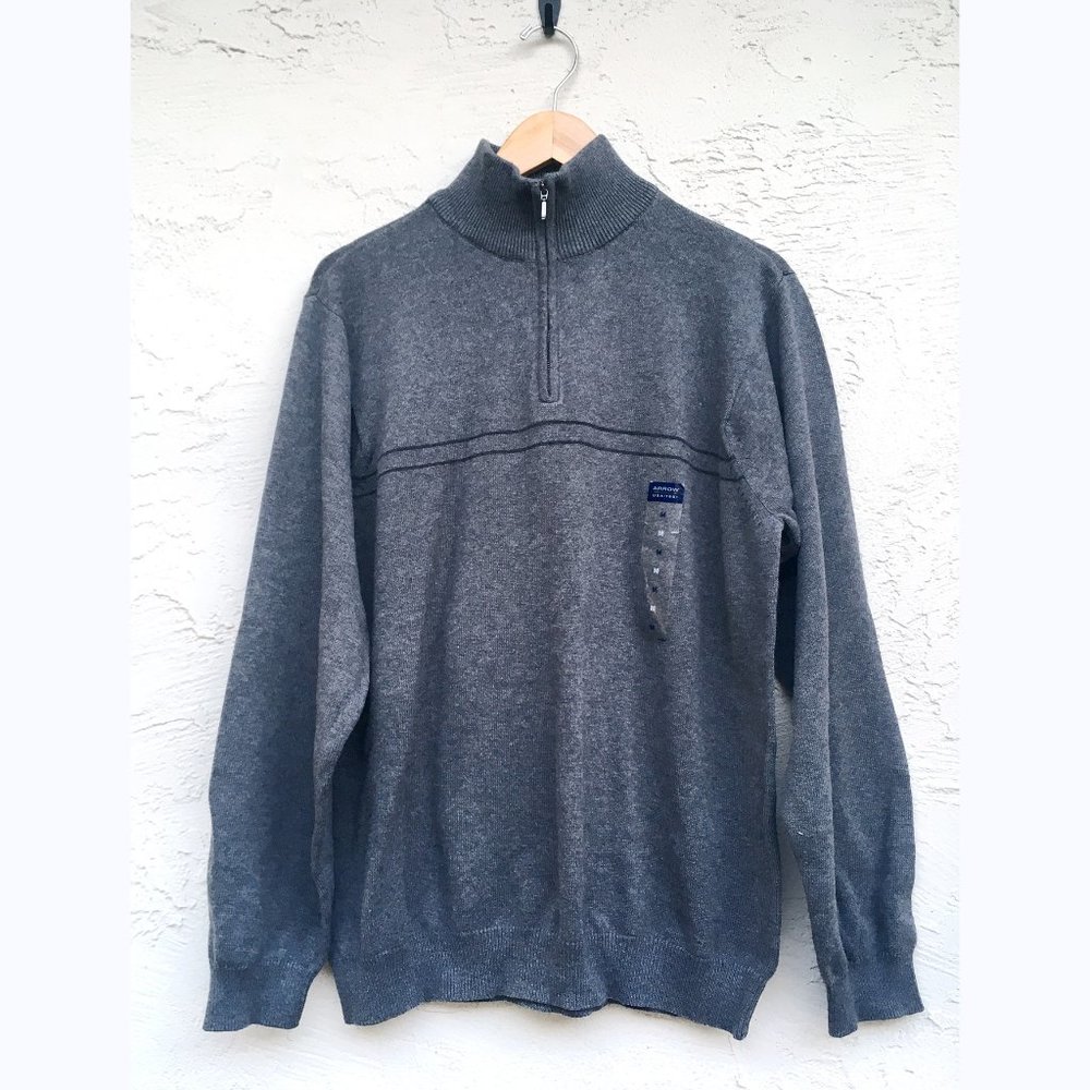 Arrow Men's Quarter-Zip Long Sleeve Sweater in Carbon Heather (M)
